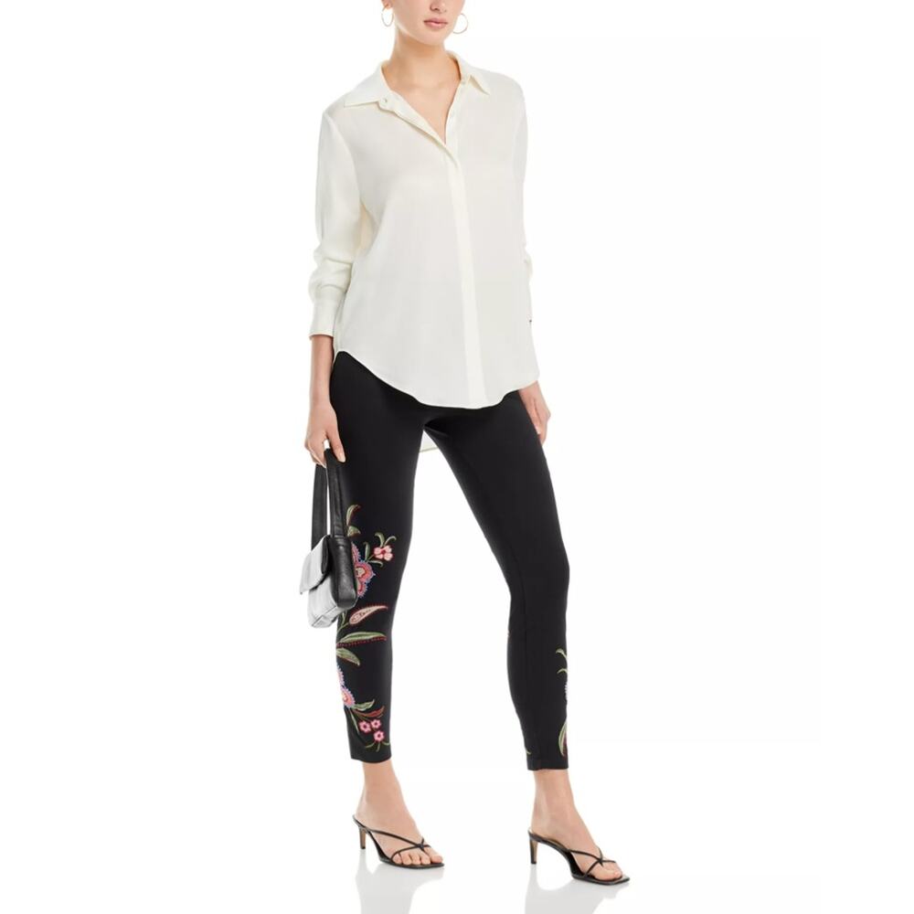 Johnny Was Women Black Floral Embroidered Libbi Boho Ankle Leggings Size XL - Picture 5 of 13